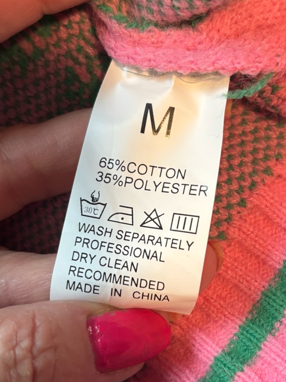 NWT Hallie Pink and Green Geometric  Pattern Cardigan Sweater - Picture 7 of 8
